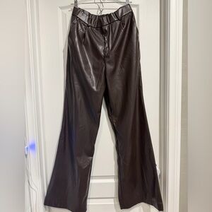 NWT Women’s Brown Faux Leather Pants